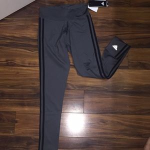 GREY AND BLACK ADIDAS LEGGINGS
